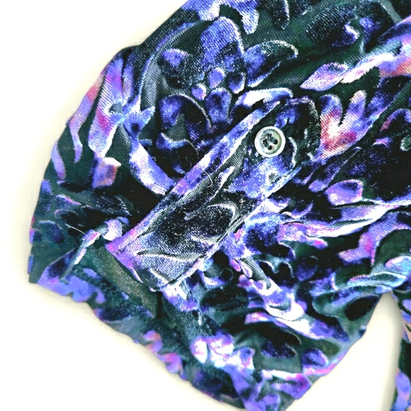 Burned Velvet Tunic Dark Romantic Fairygoth Witchy Whimsygoth Purple & Black 2X - Picture 9 of 9